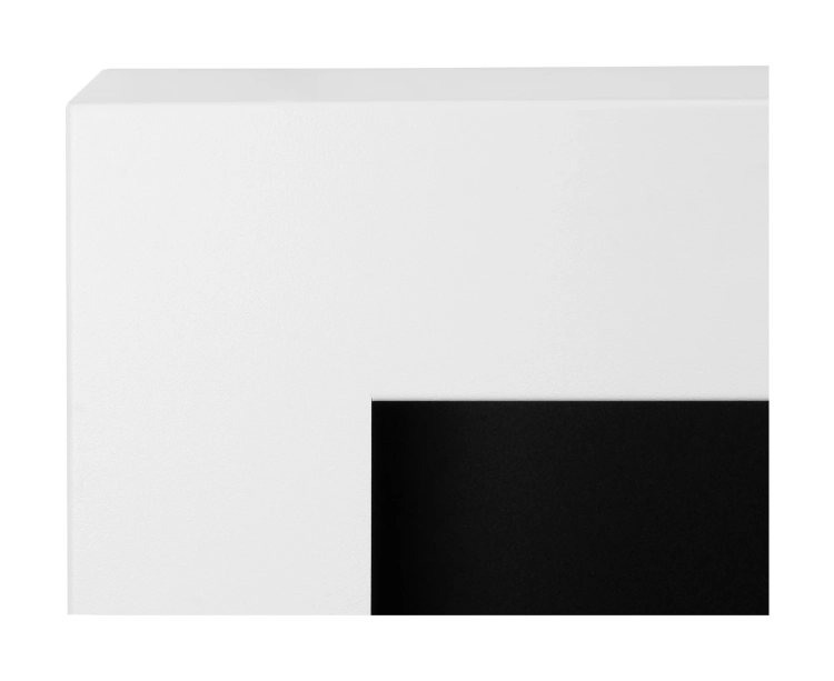 Wall-hung biofireplace with glass 650x400 Box white structured matt