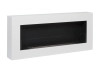 Biofireplace hanging with glass 900x400 Box white structural matte