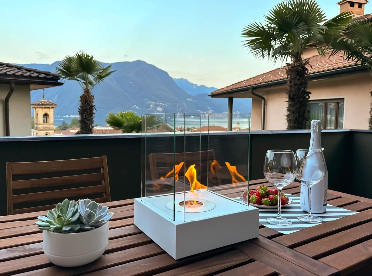 Biofireplace freestanding Sunset Garden Mini white matte