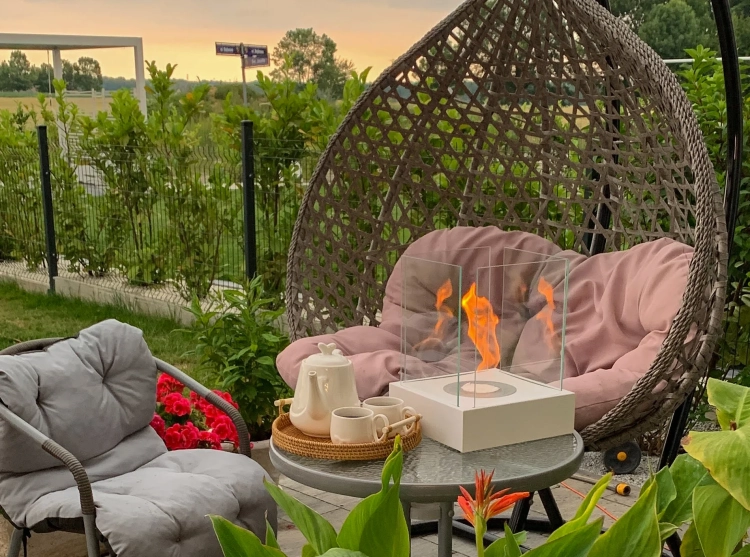 Biofireplace freestanding Sunset Garden Mini white matte