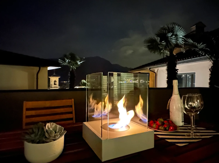 Biofireplace freestanding Sunset Garden Mini white matte