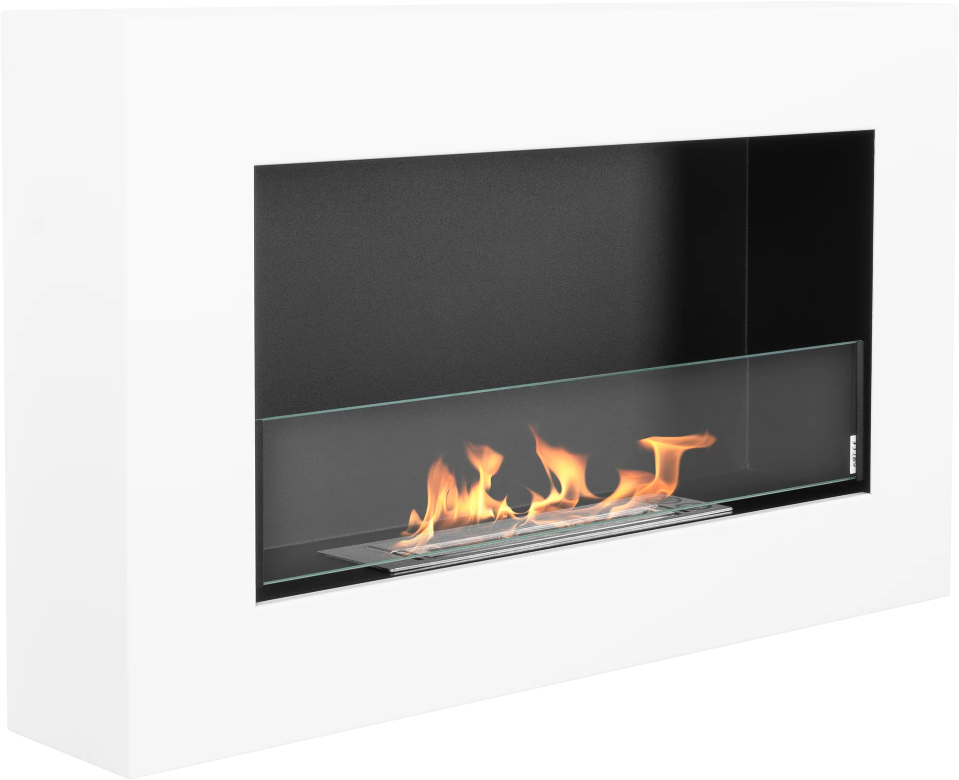 Wall-mounted Bio Fireplace 650x400 box with glass