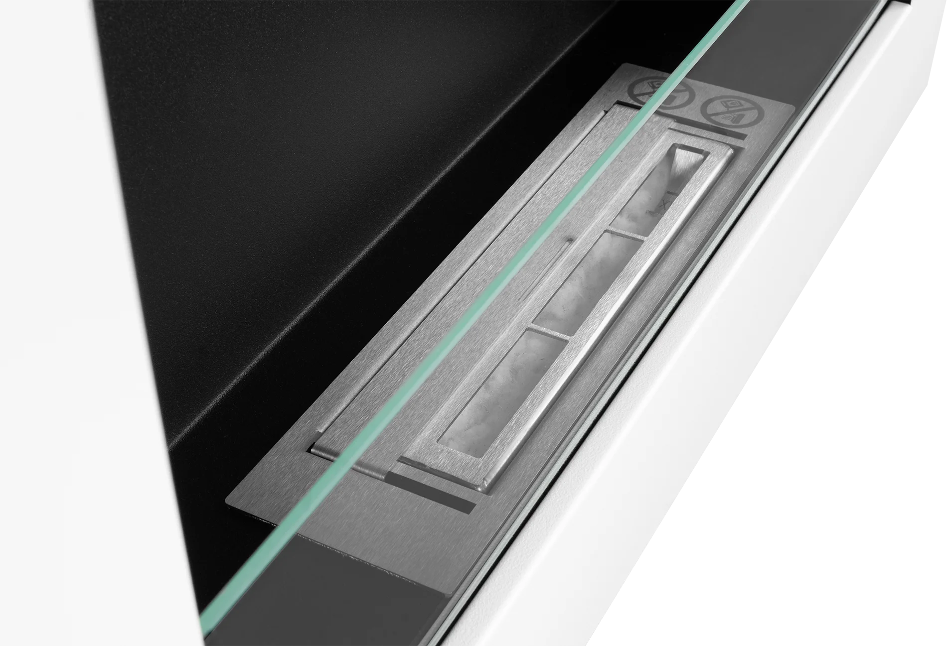 Wall-mounted Bio Fireplace 650x400 BOX with glass