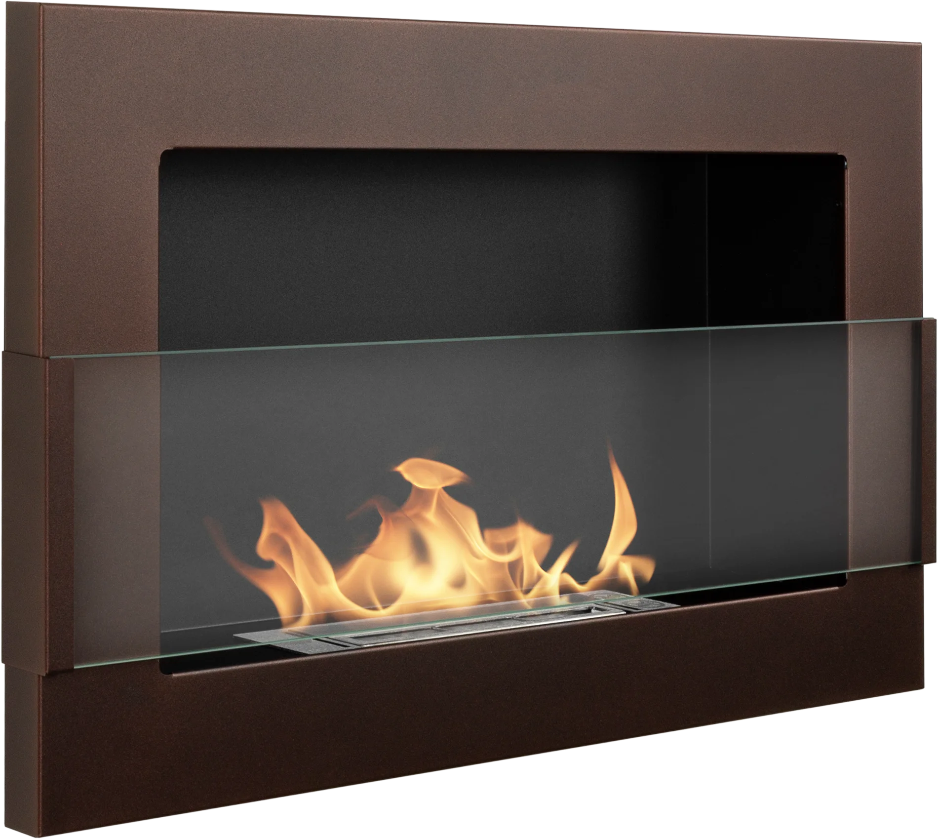 Hanging Bio Fireplace 650x400 Bronze with Glass