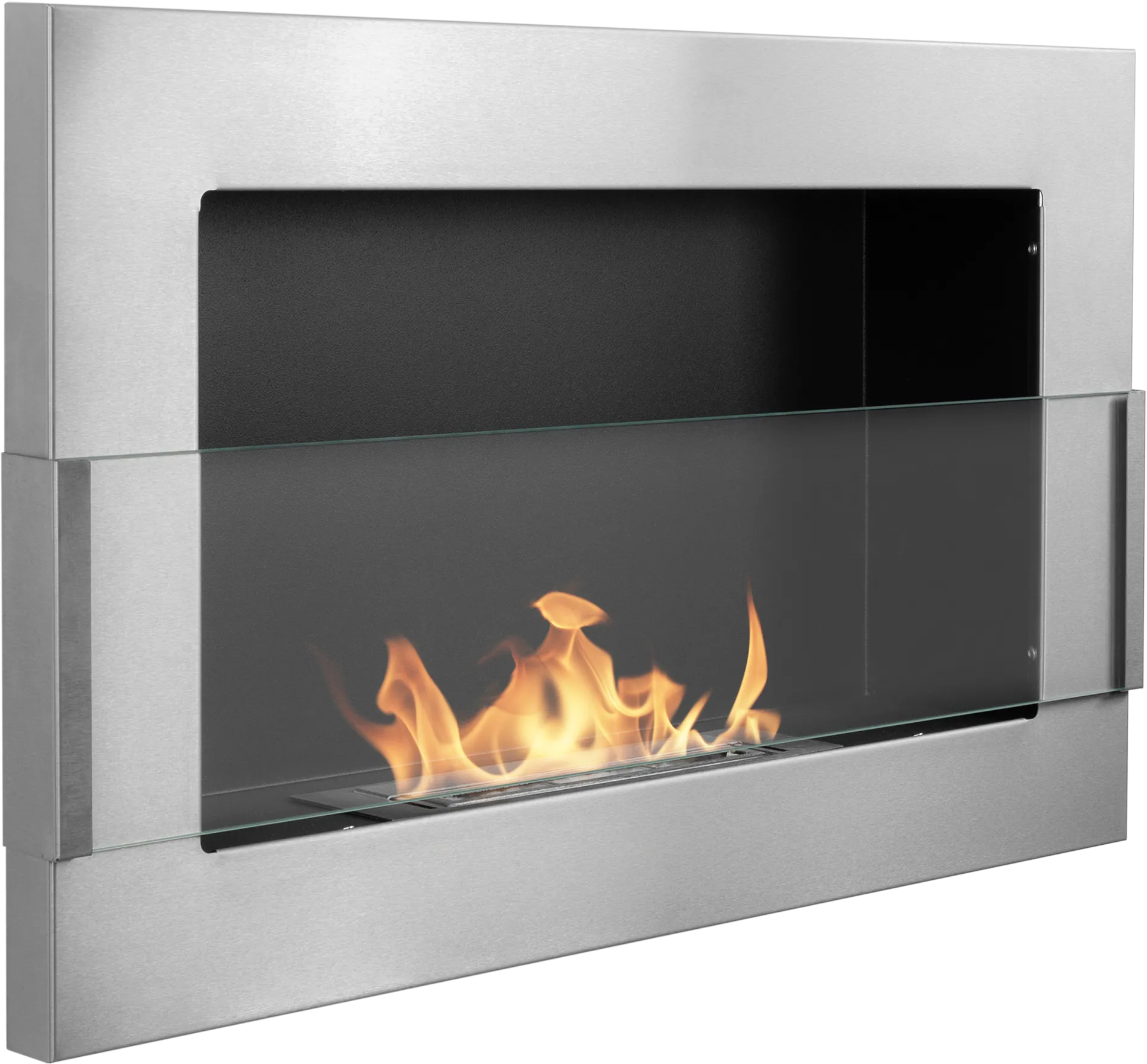 Hanging Bio Fireplace 650x400 with Glass Inox