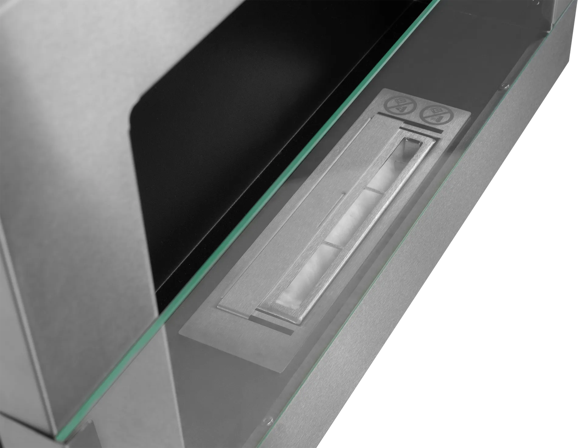 Hanging Bio Fireplace 650x400 with Glass Inox