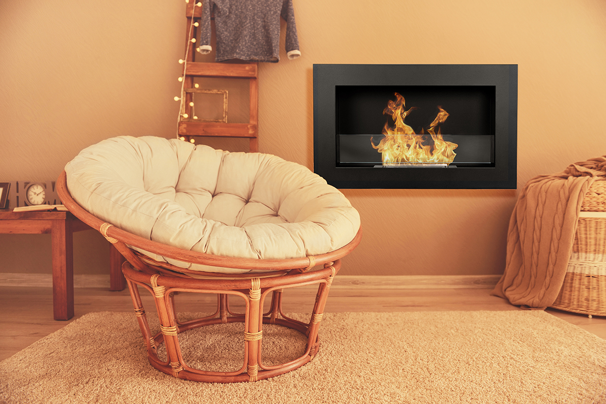 Hanging Bio Fireplace 900x400 Slim with Glass