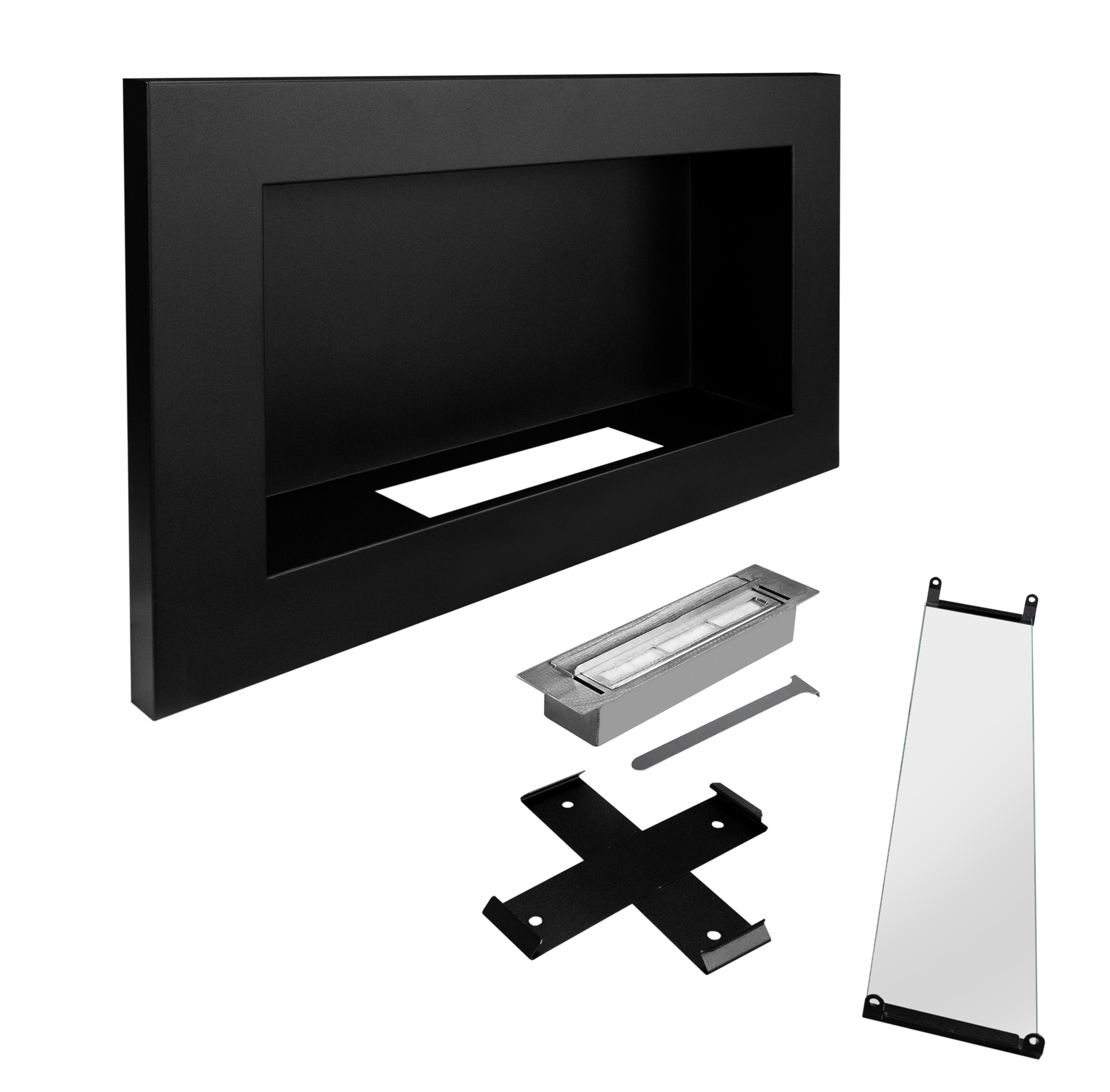 Freestanding Smart Black Bio Fireplace Matte