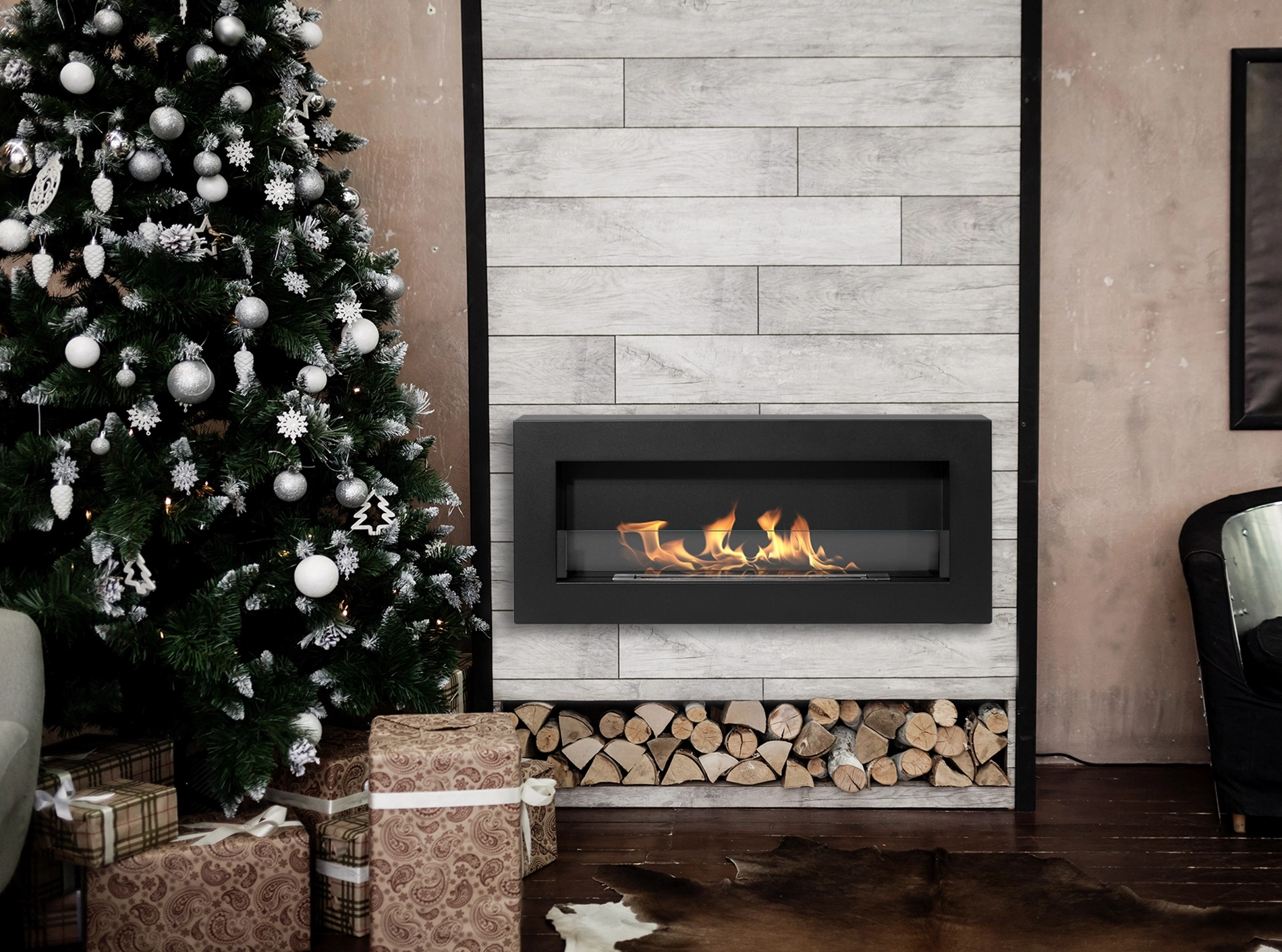 Hanging Bio Fireplace 900x400 Slim with Glass
