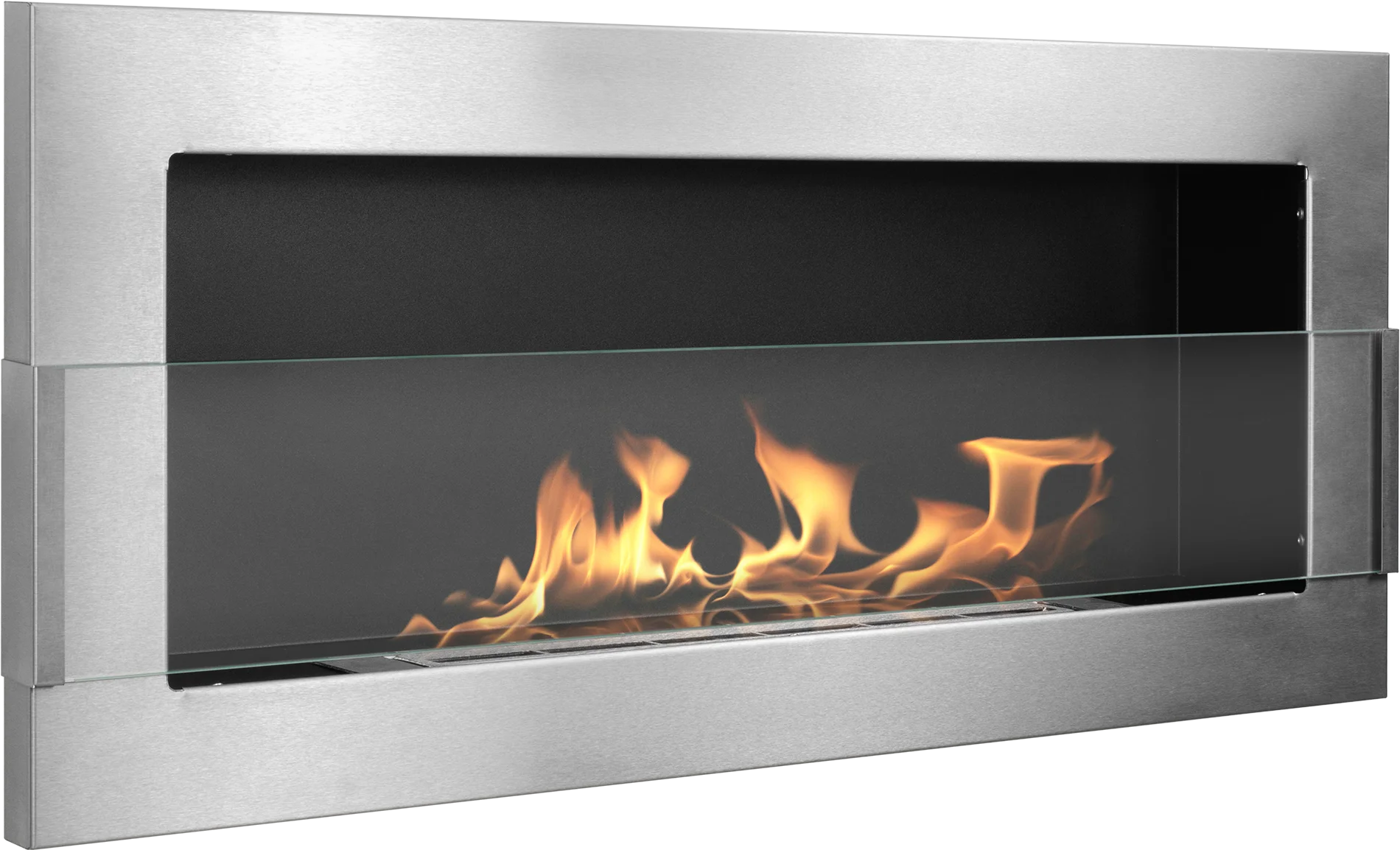 Hanging Bio Fireplace with Glass 900x400 Inox
