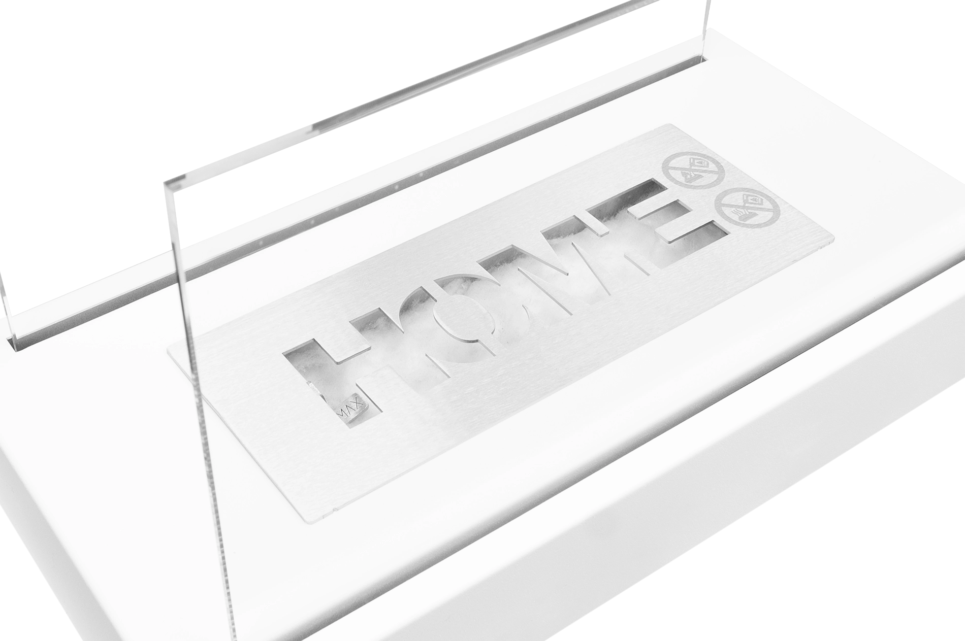 Freestanding Bio Fireplace with glass white Home