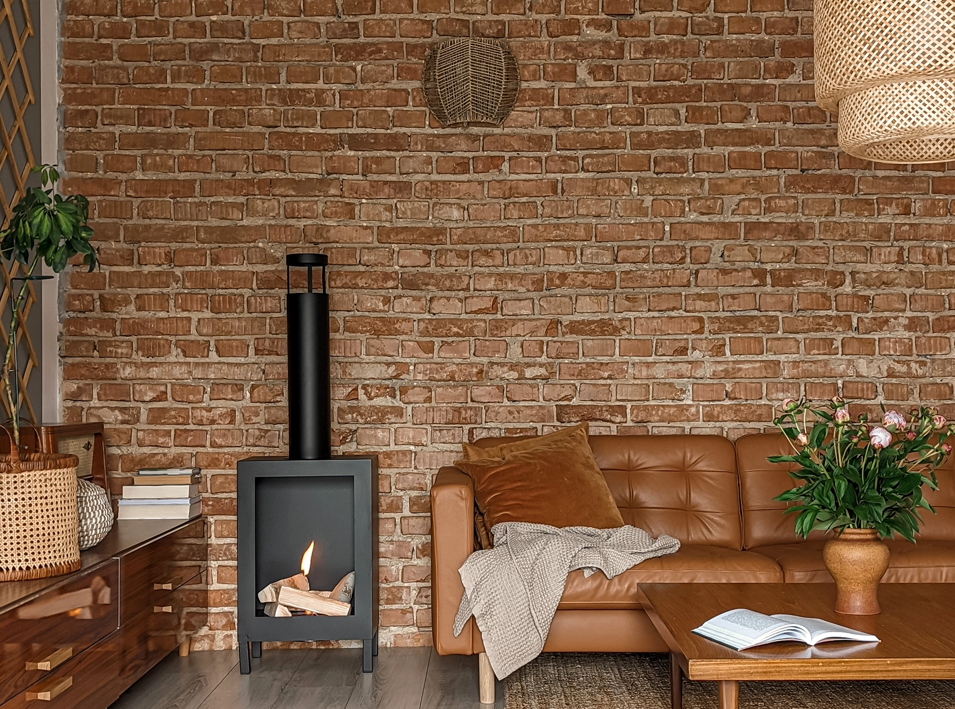Freestanding Bio Fireplace Smart Black Matte