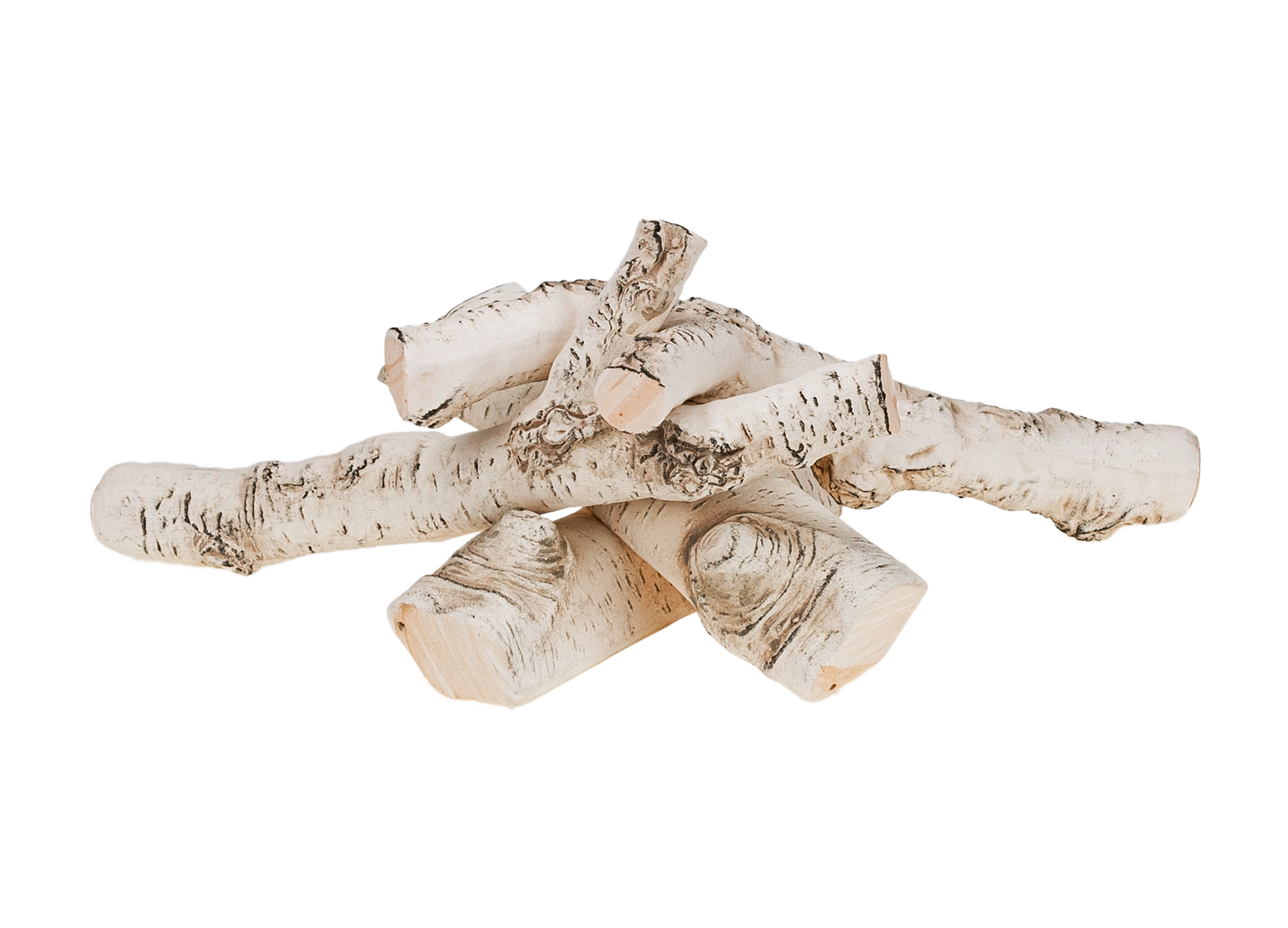 ceramic logs birch for bio fireplace