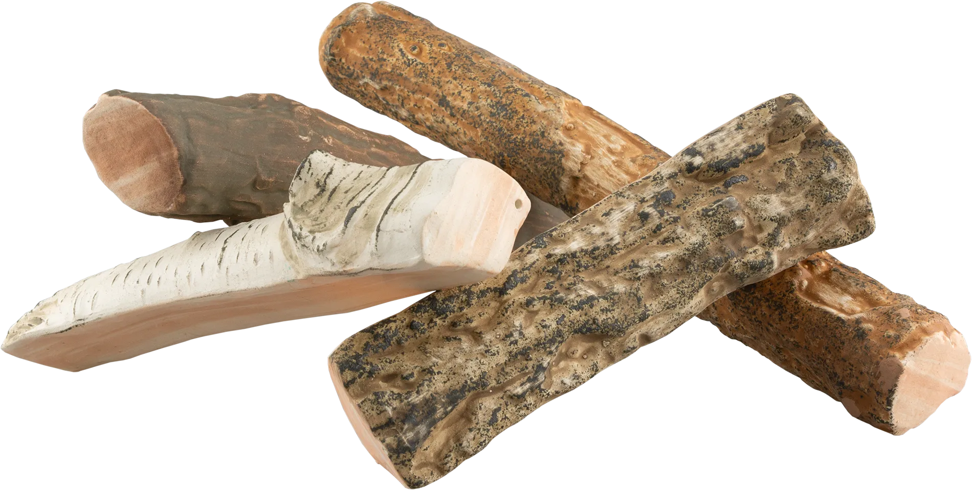 ceramic logs birch for bio fireplace