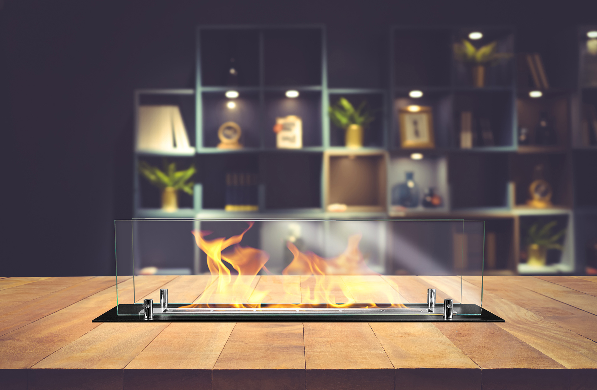 Hanging Bio Fireplace 900x400 Slim with Glass
